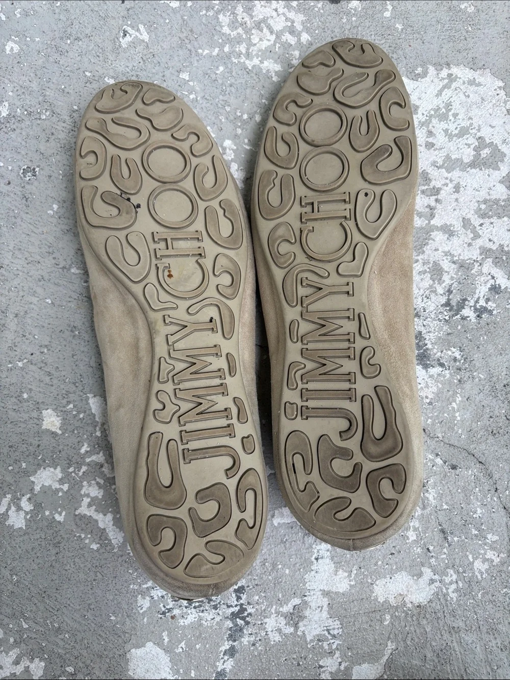 Jimmy Choo suede with glitter toe cap ballet flats